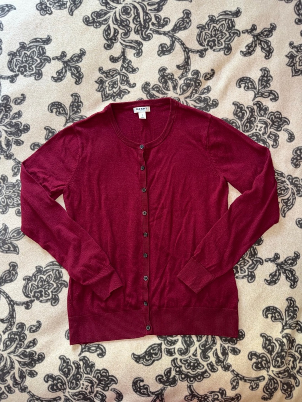 Old Navy Women's Burgundy Button-Up Cardigan Sweater